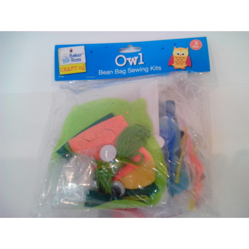 JUEGO PELUCHE FIELTRO PARA COSER 12CM BUHOS PACK 3U ET187 ^