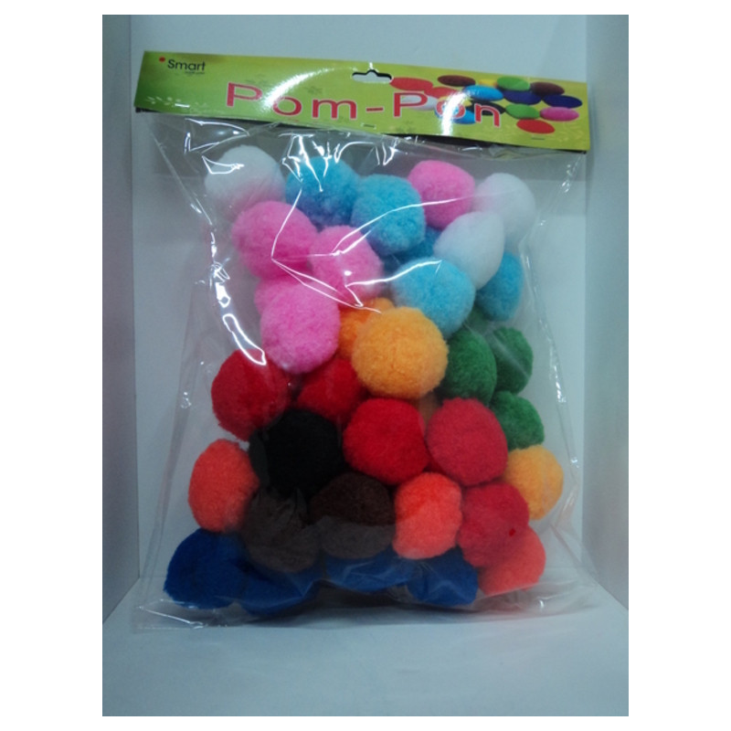 POMPON SMART FIELTRO BOLA GRANDE COLORES SURTIDOS B/52U   3049 GRAFOPLAS