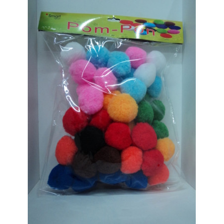 POMPON SMART FIELTRO BOLA GRANDE COLORES SURTIDOS B/52U   3049 GRAFOPLAS