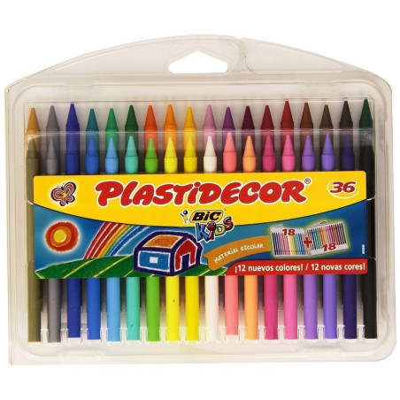 CERAS PLASTIDECOR 36 COLORES BIC 882337