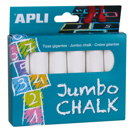 TIZAS JUMBO BLANCA REDONDA 6U APLI 14370