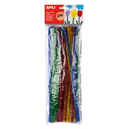 VARILLA LIMPIAPIPAS METALIZADO SURTIDO 30CM APLI B/ 50U 13066