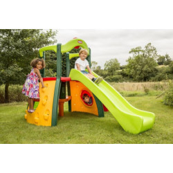DOBLE NIVEL CON TOBOGAN ESCALERA Y SUPER TOBOGAN LITTLE TIKES