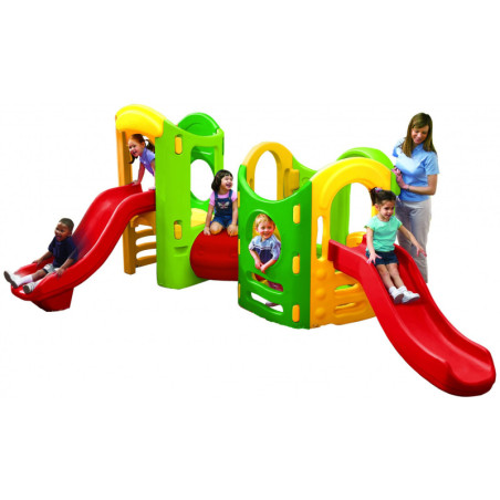 GIMNASIO 8 EN 1 TUNEL Y TOBOGAN DOBLE LITTLE TIKES