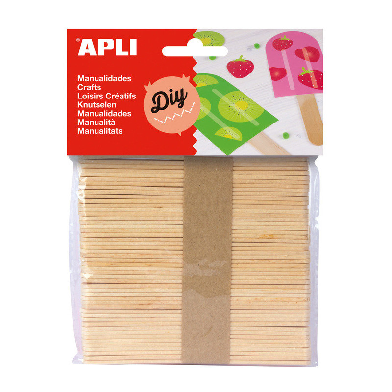 PALILLOS POLO PEQUEÑO MADERA NATURAL BOLSA 50U APLI 13063