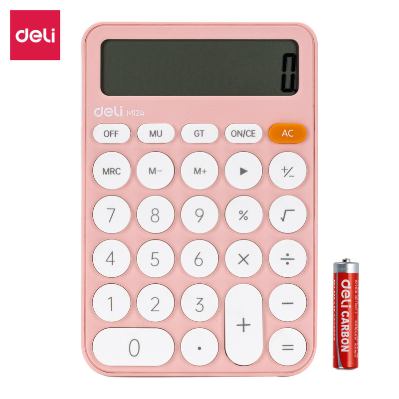 CALCULADORA SOBREMESA DELI COLORES NORDICOS ROSA M124