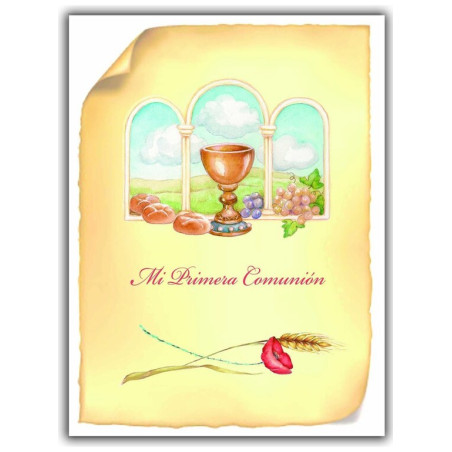 LIBRO COMUNION EDICROMO IMITACION CALIZ PERGAMINO 21003