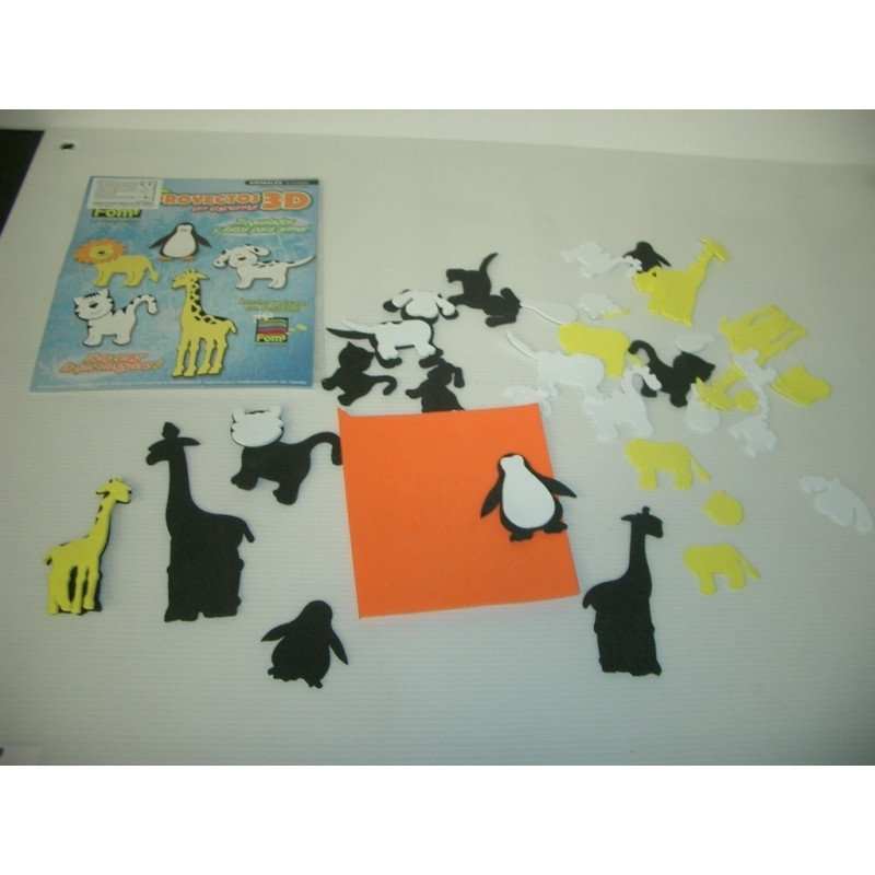 PROYECTOS 3D EVA 2MM ADHESIVAS ANIMALES F6170-099 ^