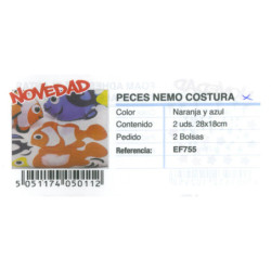 JUEGO PELUCHE FIELTRO ITKREA PARA COSER 20CM PECES NEMO PACK 2U EF755 ^