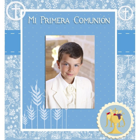 LIBRO COMUNION ARGU IMITACION FOTO NIÑO AZUL 39959