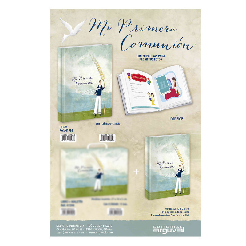 LIBRO COMUNION ARGU IMITACION ESPIGA NIÑO 41592
