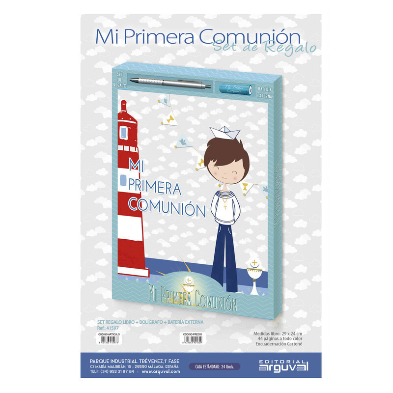 LIBRO COMUNION + BOLIGRAFO + BATERIA ARGU IMITACION MARINERO NIÑO 41597