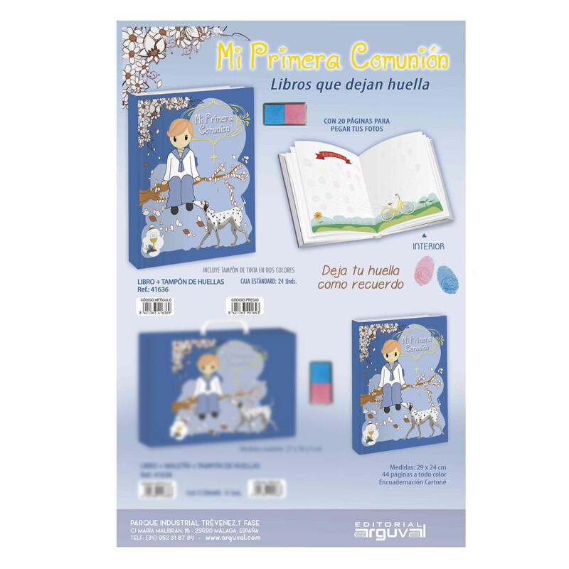 LIBRO COMUNION ARGU IMITACION RAMA ARBOL NIÑO C/TAMPON 41636