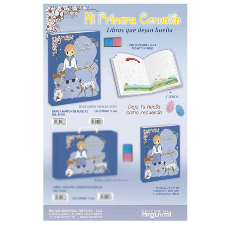 LIBRO COMUNION ARGU IMITACION RAMA ARBOL NIÑO C/TAMPON 41636