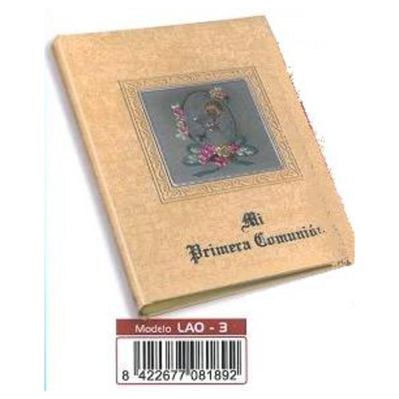 LIBRO COMUNION BULMARK MUSICAL CUADRO ALUMINIO CREMA LAO-3