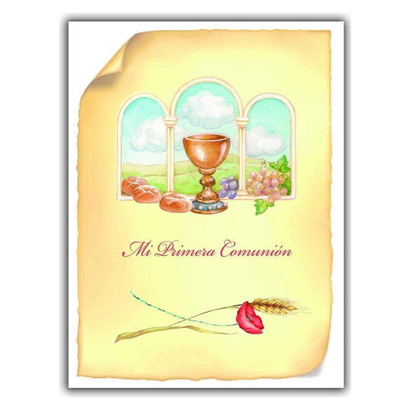 LIBRO COMUNION EDICROMO IMITACION CALIZ PERGAMINO 21003