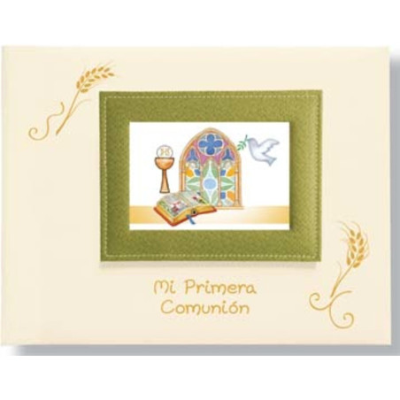 LIBRO COMUNION EDICROMO APAISADO PORTARRETRATOS VERDE 21562