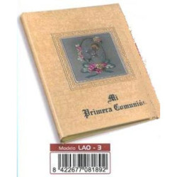LIBRO COMUNION BULMARK MUSICAL CUADRO ALUMINIO CREMA LAO-3