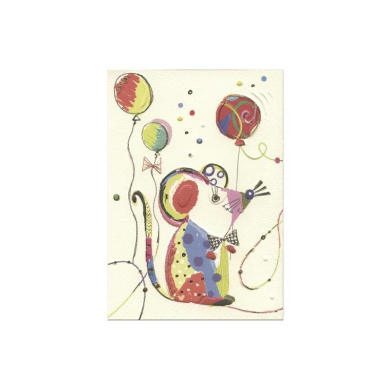 TARJETA FELICITACION ARGU TURNOWSKY RATON GLOBOS 41136 UNIDAD