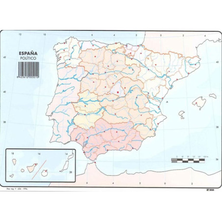 MAPAS MUDO ESPAÑA POLITICO PTE 50U SELVI