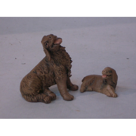 PERRO CON CRIAS BARRO 3CM 008217 ^