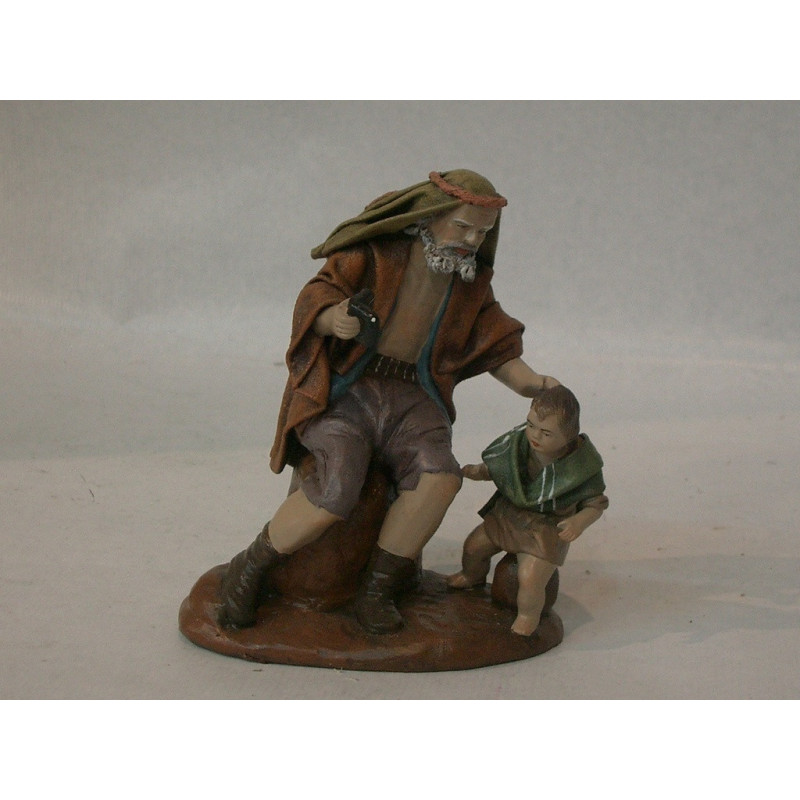 PASTOR LIENZADO VIEJO LEYENDO 21CM 704 ^