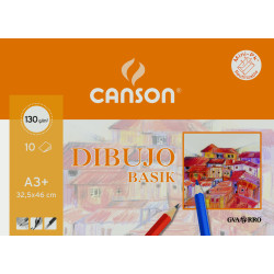 PAPEL CANSON BASIK MINIPACK 130G A-3B 32,5*46 LISO 10H C 200 400 797