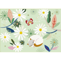 TARJETA FELICITACION ARGU TURNOWSKY FLORES GATO 46696 UNIDAD