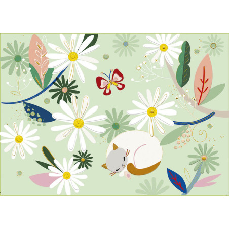 TARJETA FELICITACION ARGU TURNOWSKY FLORES GATO 46696 UNIDAD