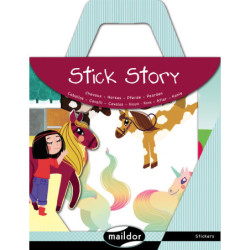 JUEGO MAILDOR STICK STORY HIPICA 4 HOJAS ADHESIVOS + FONDO PARA PEGAR AF011O ^