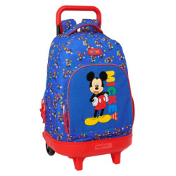 MOCHILA GDE. C/RUEDAS COMPACT EXTRAIBLE MICKEY MOUSE "TODAY" SAFTA26 612614918 45X33 UNIDAD