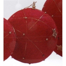 BOLA FIBRA ROJA ORO 20CM 50545 ^