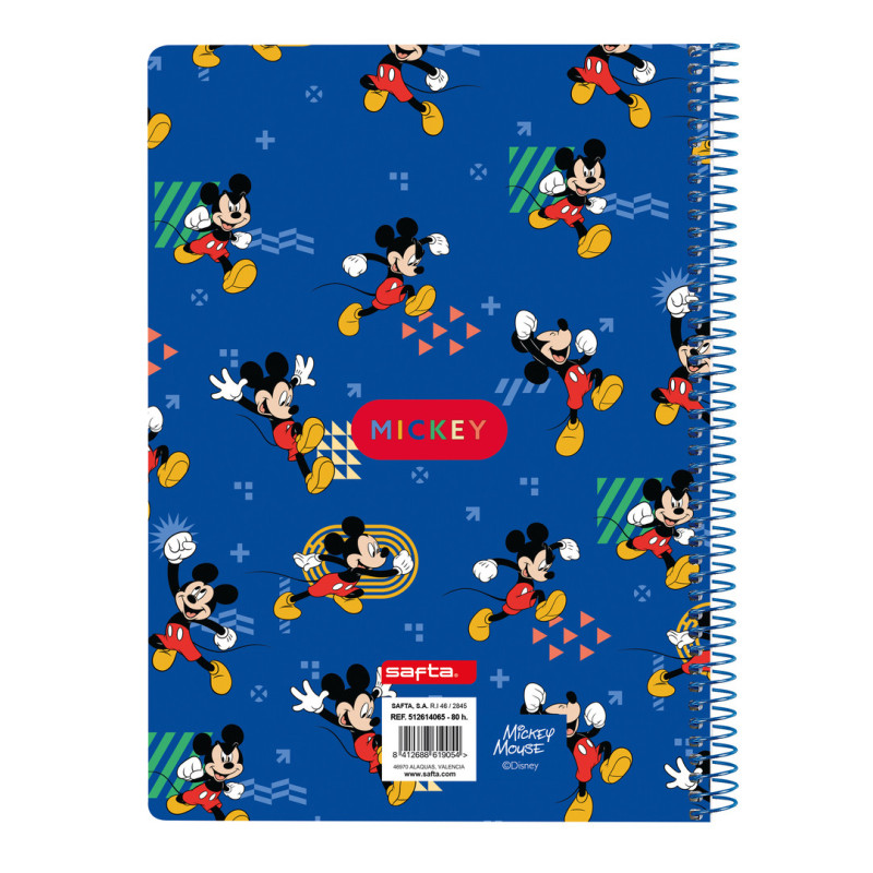 LIBRETA CUARTO 80 H. TAPAS DURAS MICKEY MOUSE "TODAY" SAFTA26 512614065 22X15,5 UNIDAD