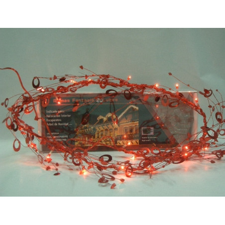 LUCES MICRO 20U PROG MULTI CRISTALES RAMA ROJA 22158 ^