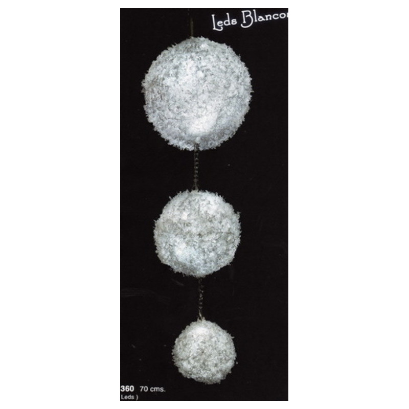 LUCES LED 27 FIJA BLANCA COLGANTE 3 BOLAS PILAS 22360 ^