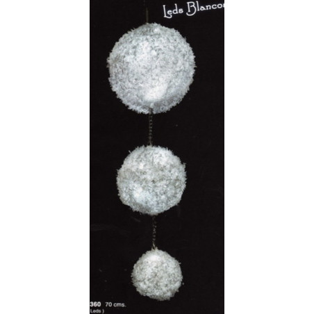 LUCES LED 27 FIJA BLANCA COLGANTE 3 BOLAS PILAS 22360 ^