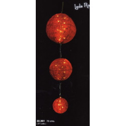 LUCES LED 27 FIJA ROJA COLGANTE 3 BOLAS PILAS 22361 ^