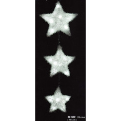 LUCES LED 27 FIJA BLANCA COLGANTE 3 ESTRELLAS PILAS 22362 ^