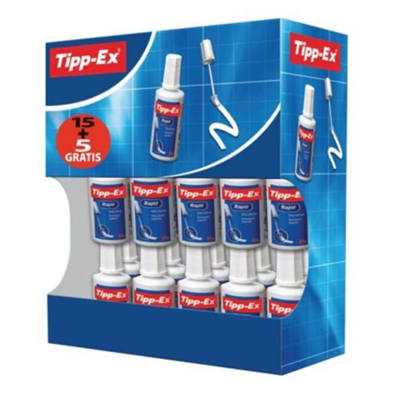 CORRECTOR BOTELLA 20ML TIPP-EX RAPID C/15U+ 5U GRATIS PROMO BIC 8959501