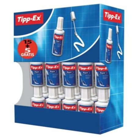 CORRECTOR BOTELLA 20ML TIPP-EX RAPID C/15U+ 5U GRATIS PROMO BIC 8959501