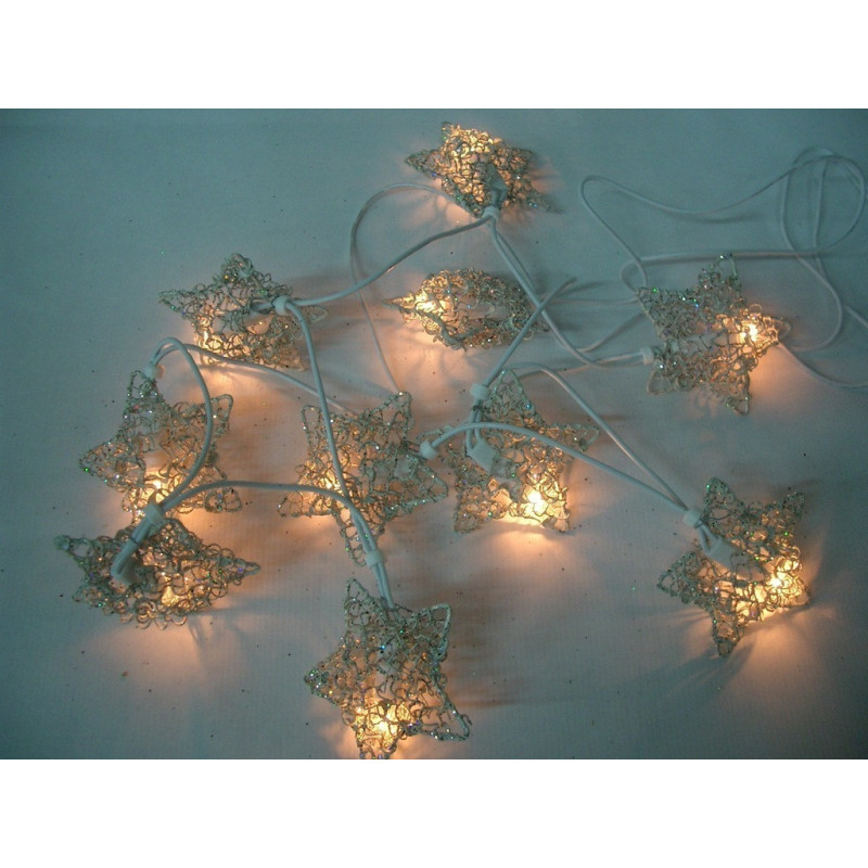 LUCES JUEGO 10 FILIGRANA ESTRELLA BLANCA 22840 ^