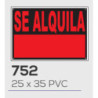 LETRERO PVC 25*35  SE ALQUILA FLUOR ROJO MOD 752
