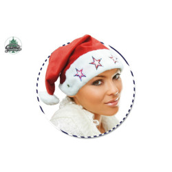 GORRO NOEL FELIZ NAVIDAD FIBRA OPTICA ESTRELLAS 41471 ^