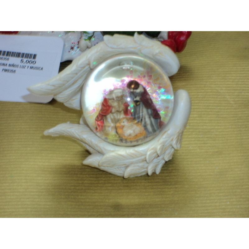 BOLA AGUA ANGEL RESINA C/ALAS 6CM 42124 ^