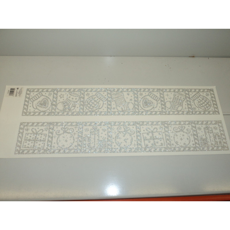 STICKER TIRA MOTIVOS PURPURINA PLATA 53*8 2U POESSA 319700 ^