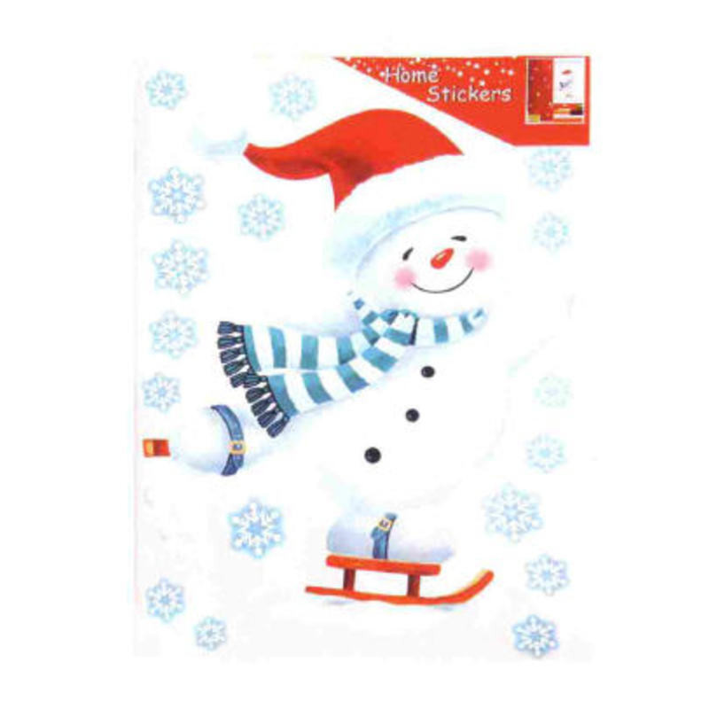 STICKER MUÑECO NIEVE COLORES 50*70 55401 ^