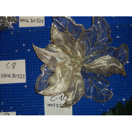 FLOR TELA ORO PURPURINA 45CM 25745 ^