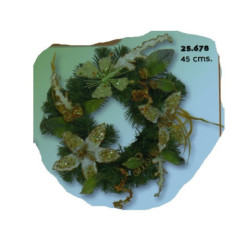 CORONA FLORES BLANCAS ORO 25678 ^