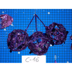 BOLA MIMBRE LENTEJUELAS LILA 10CM 46137 ^