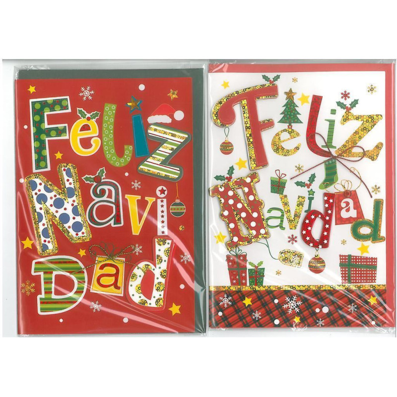 CHRISTMAS ARGUVAL FELIZ NAVIDAD 3D UNIDAD 37894 ^